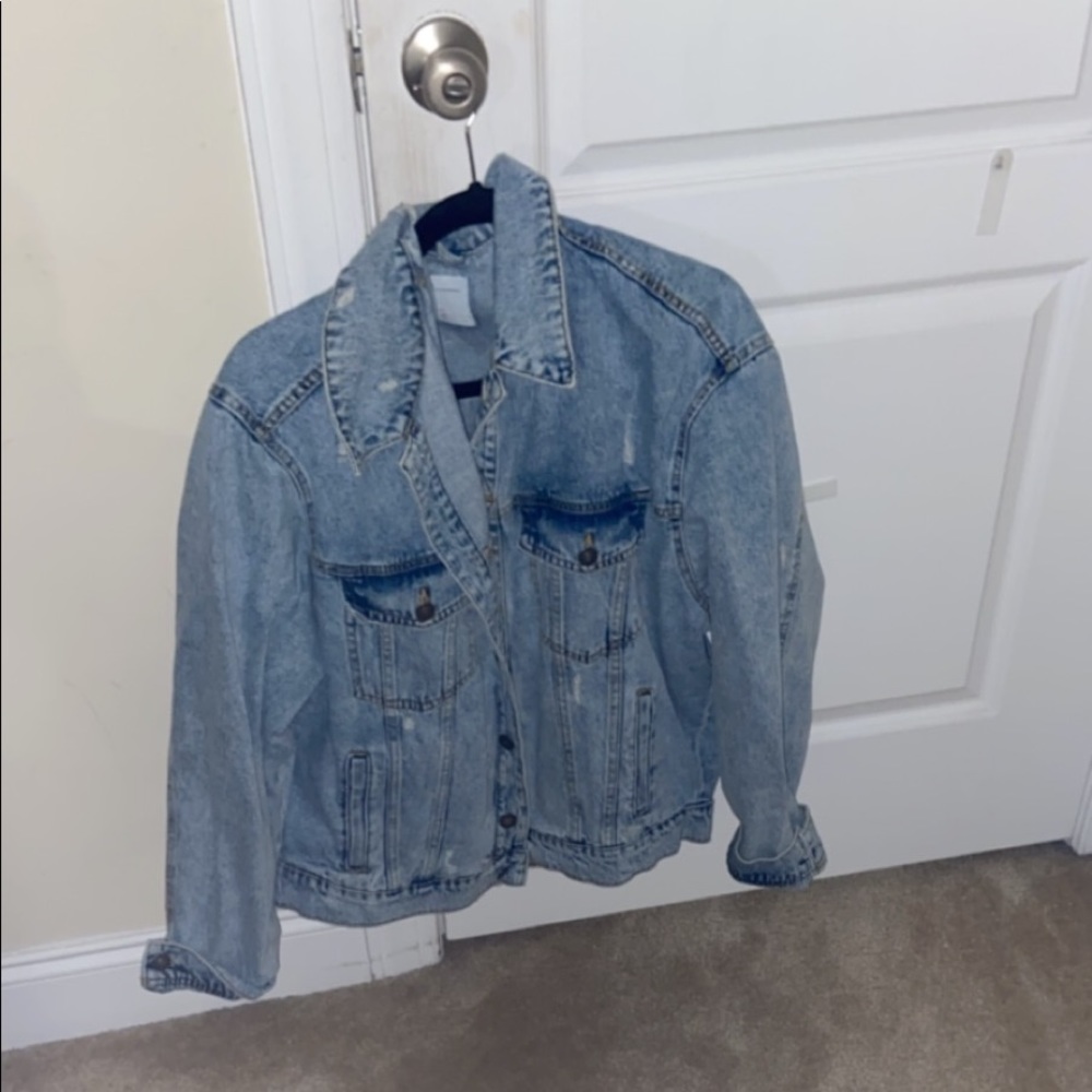 Bershka denim jacket distressed